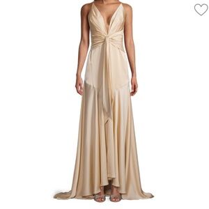 frame and partner satin champagne gown